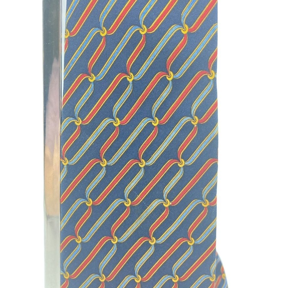 Brooks Brothers Makers Blue Red‎ Gold Pattern 100% Silk Neck Tie One Size OS